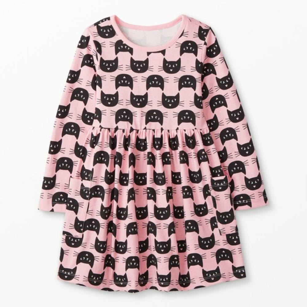 NWT Hanna Andersson Long Sleeve Halloween Print Pocket Dress size 150/ 12